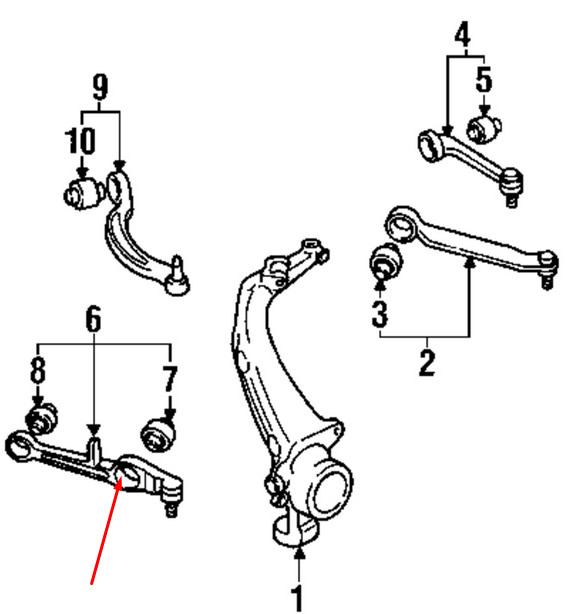 NEW AUDI RS6 C6 FRONT LOWER CONTROL ARM 4F0407151A OEM NO IMPORT