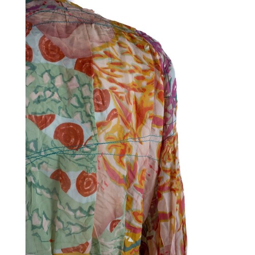 JEAN PAUL GAULTIER MULTICOLOR SILK LONG SLEEVE BLOUSE sz 10 - Picture 6 of 8