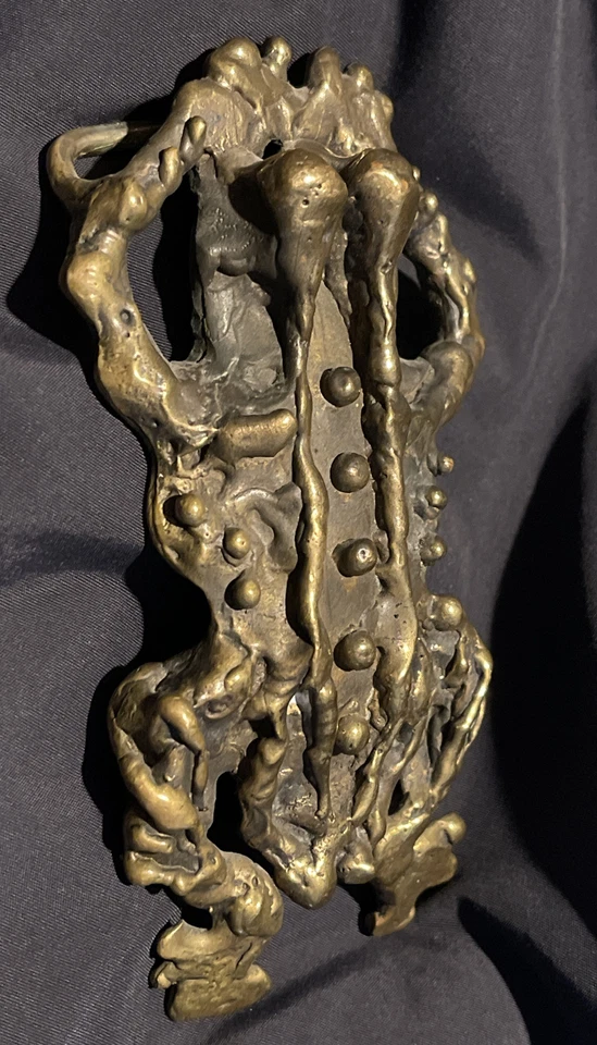 David Yurman Frog Toad Studio Putnam Brutalista Latón Sólido Vintage Hebilla de Cinturón Foto 4 de 4