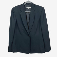 Garfield  Marks Womens Dalton Blazer One Button Lined Slit Pockets Black Sz 12 