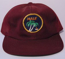 80s Vintage Maui Hawaii Hat Beach Palm Trees Surfing Hat Vintage Trucker Hat Cap