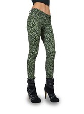 TRIPP EMO GOTH ROCKER GREEN CHEETAH JUNGLE JEAN PANTS SKINNY CYBER PUNK IL8833P
