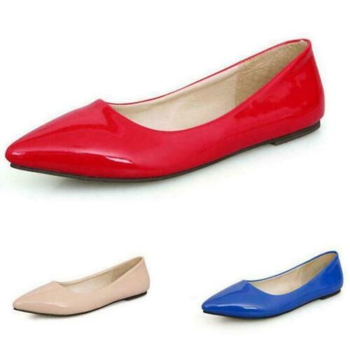 Escarpins ballerines Patent Flats CCC orteil pointu chaussures ballet femme taille 2-14 - Photo 1 sur 17