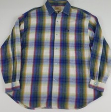 Vintage 90s GUESS Georges Marciano Western Plaid Denim Pearl Snap Shirt Rare USA