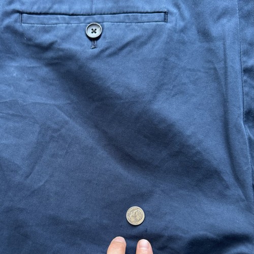 THEORY Chino Pants Mens 38x24 (Hemmed) Tapered Blue Cropped Flat Front Preppy - Picture 6 of 15