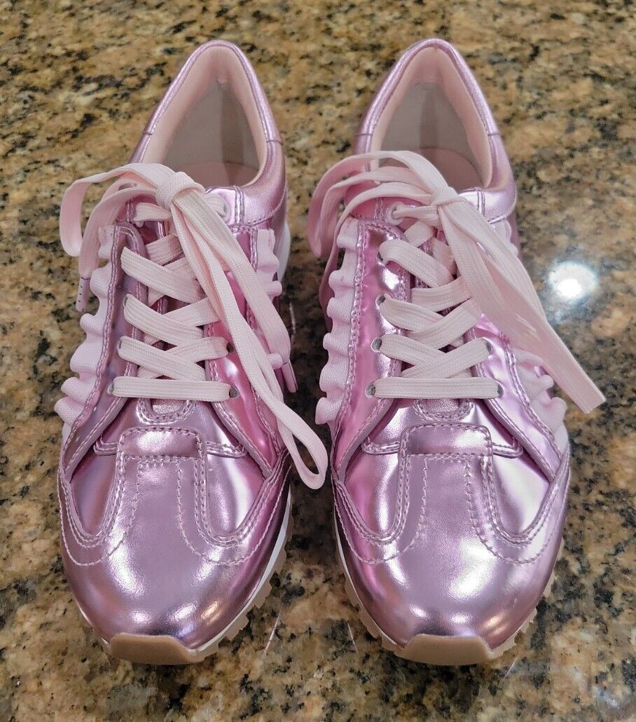 Tory Burch Tory Sport Ruffle Pink Shiney Athletic Running Tory Burch Tory Sport Ruffle Pink Shiney Athletic Running