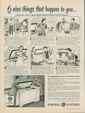 1951 General Electric Food Freezer Nice Things Garden Fish Vintage Print Ad BH1