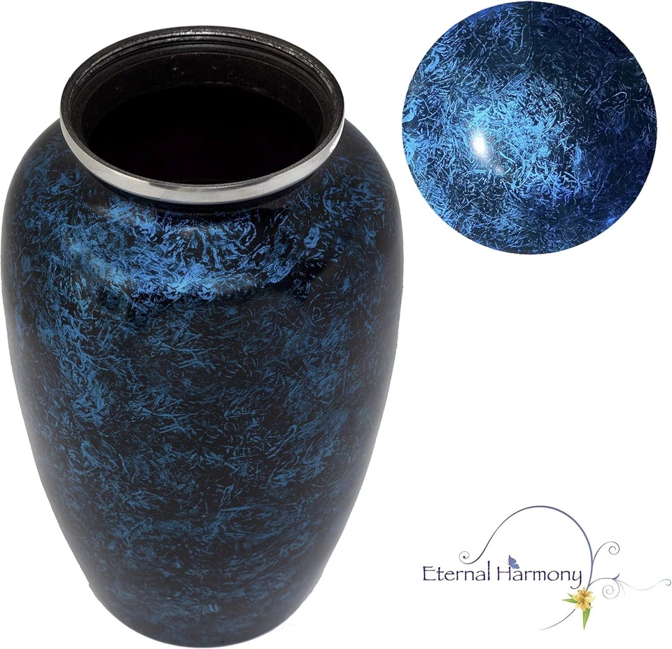 Eternal Harmony Feuerbestattung Urne für menschliche Asche | Beerdigung dunkelblau  - Bild 4 von 4