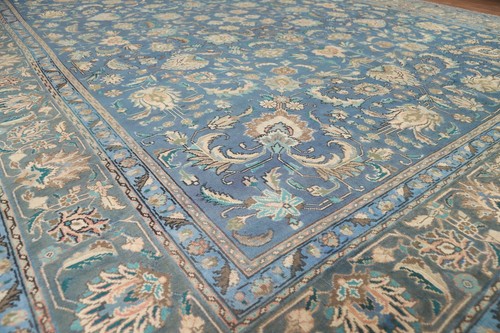 Vintage Traditional Blue Floral Living Room Area Rug Wool Hand-made Carpet 10x12 - Picture 6 of 24
