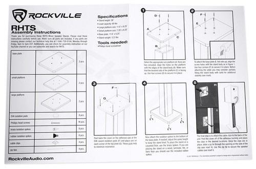Pair 36" Bookshelf Speaker Stands For Polk Audio RTI A3 Bookshelf Speakers - Picture 6 of 6