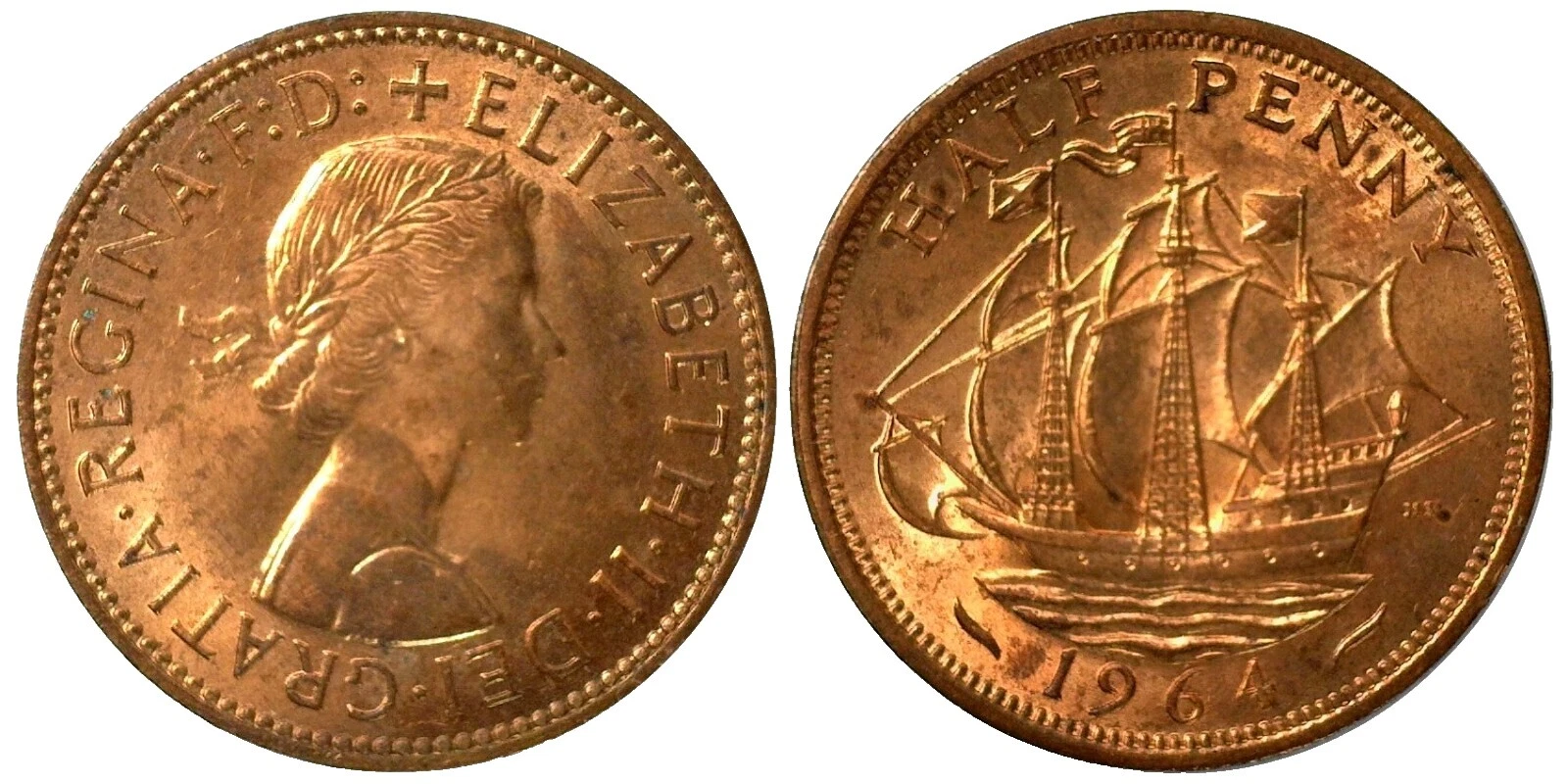 Monedas de bronce 1964 Reino Unido