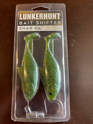 FISH HOOK/LURES Shad 4'' 3/8oz size 4/0 Lunkerhunt Bait Shifter Salt/Fresh
