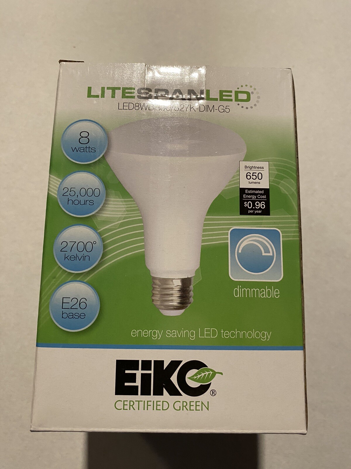 - 4 Pack - 8 Watts, 650 Lumens, 3000k, 25k Hrs