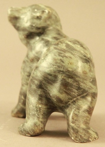 Scultura orsetto in pietra ollare Ron Ekemo antica firmata Ekemo anni 70 alta 3,25" - Foto 3 di 9