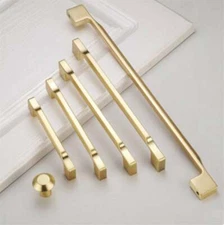 Brushed Brass Wardrobe Cupboard Pull Handle Drawer Pull Kitchen Cabinet Handle