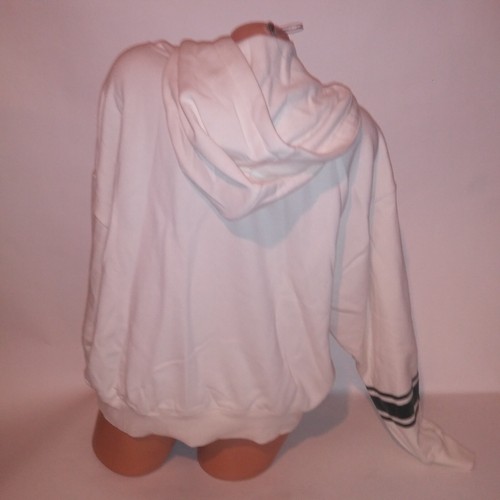 Victoria Secret ROSA Sudadera con Capucha Suéter Grande Cremallera Completa Verde Crema Logo Manga Larga - Imagen 8 de 10