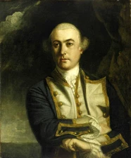 Art Oil painting Joshua Reynolds - young man portrait John Byron in landscape