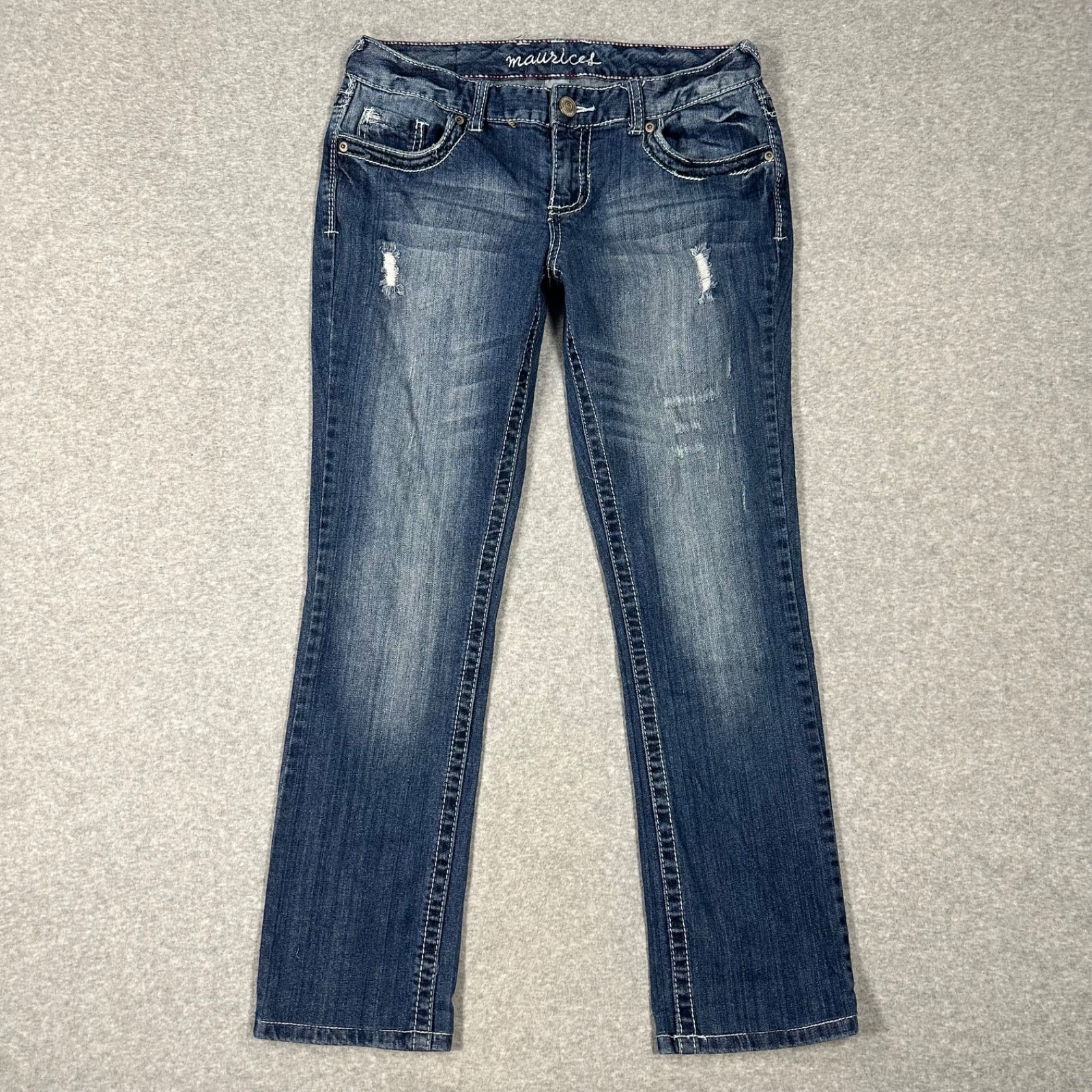 Womens Size 5-6 Reg Medium Wash Mid-rise Distressed