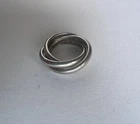 Vintage Tiffany & Co Triple Rolling Interlocking Band Sterling Silver Ring Sz 5