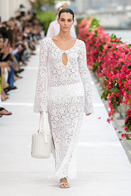 MICHAEL KORS COLLECTION* Runway S/S 2024 White Lace Maxi Dress US