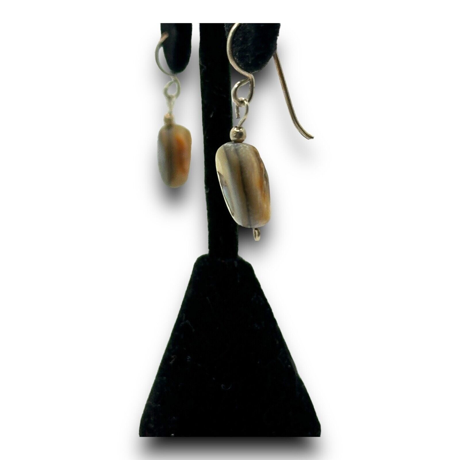 Handmade Abalone Shell Drop Earrings - Iridescent… - image 10
