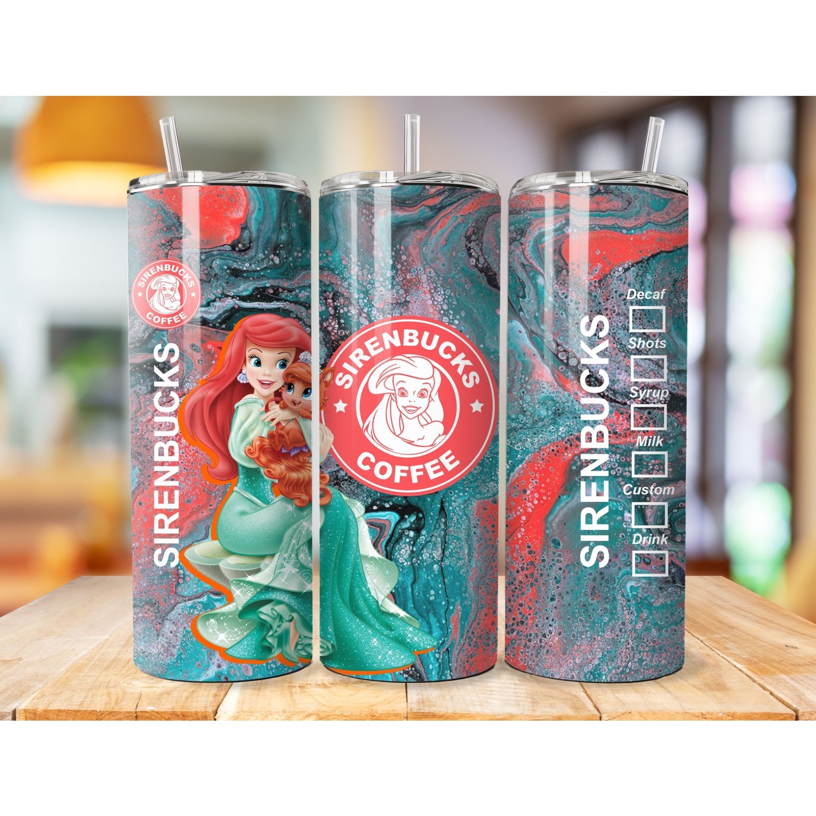 Drinkware 20 OZ Disney The Little Mermaid Ariel Portable Drinking Tumbler