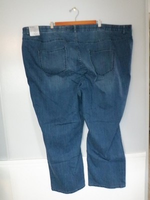 NWT Women's CATHERINES SECRET SLIMMER STRETCH TUMMY CONTROL Sz 34W Blue Jean's