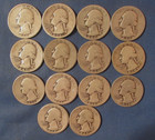 Lot Of 14 Us Silver Coins - All Quarters - All Sold As Is Scrap Or Better