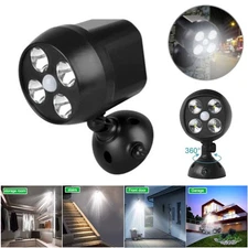 Battery Powered Security Lights Motion Sensor Outdoor Lamp Spotlight with 4LEDs