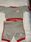 Vintage Cabbage Patch Kids/Doll Clothes Gray/Red Cat Sweatsuit (657)