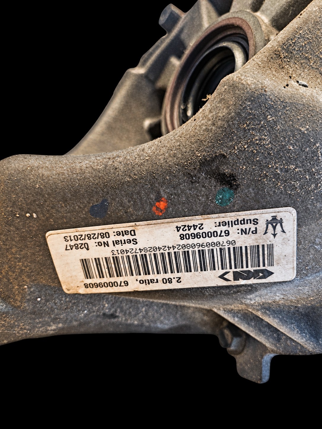 Maserati Ghibli 2014 Rear Differential P/N 670009608