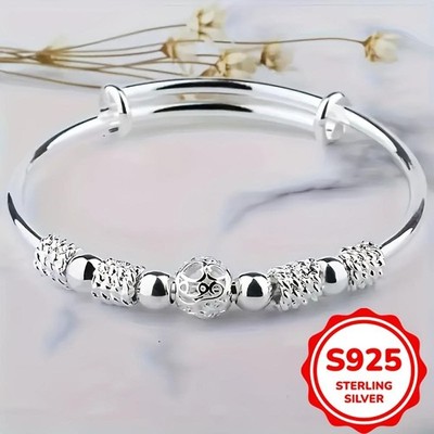 Damen Armband Perlen stilvoll elegant verstellbar Armreif 925 Sterling Silber Geschenk
