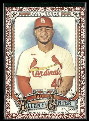 2025 Allen & Ginter Willson Contreras Orange Filagree #/25 St. Louis Cardinals