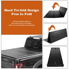 5.5FT 3-Fold Hard Tonneau Cover For 2004-2020 Ford F150 F-150 Truck Bed Cover