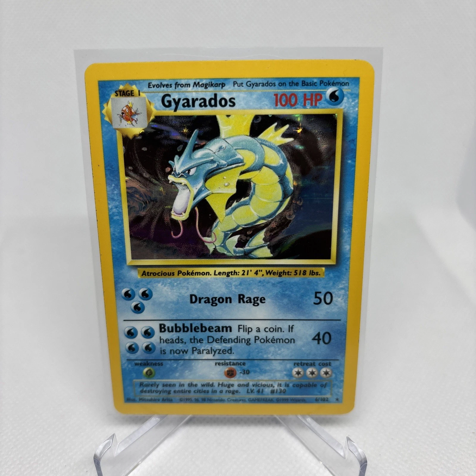 Deal for Gyarados Shadowless Pokemon Card 6/102 Base Set Unlimited Holo Rare LP 🔥🔥