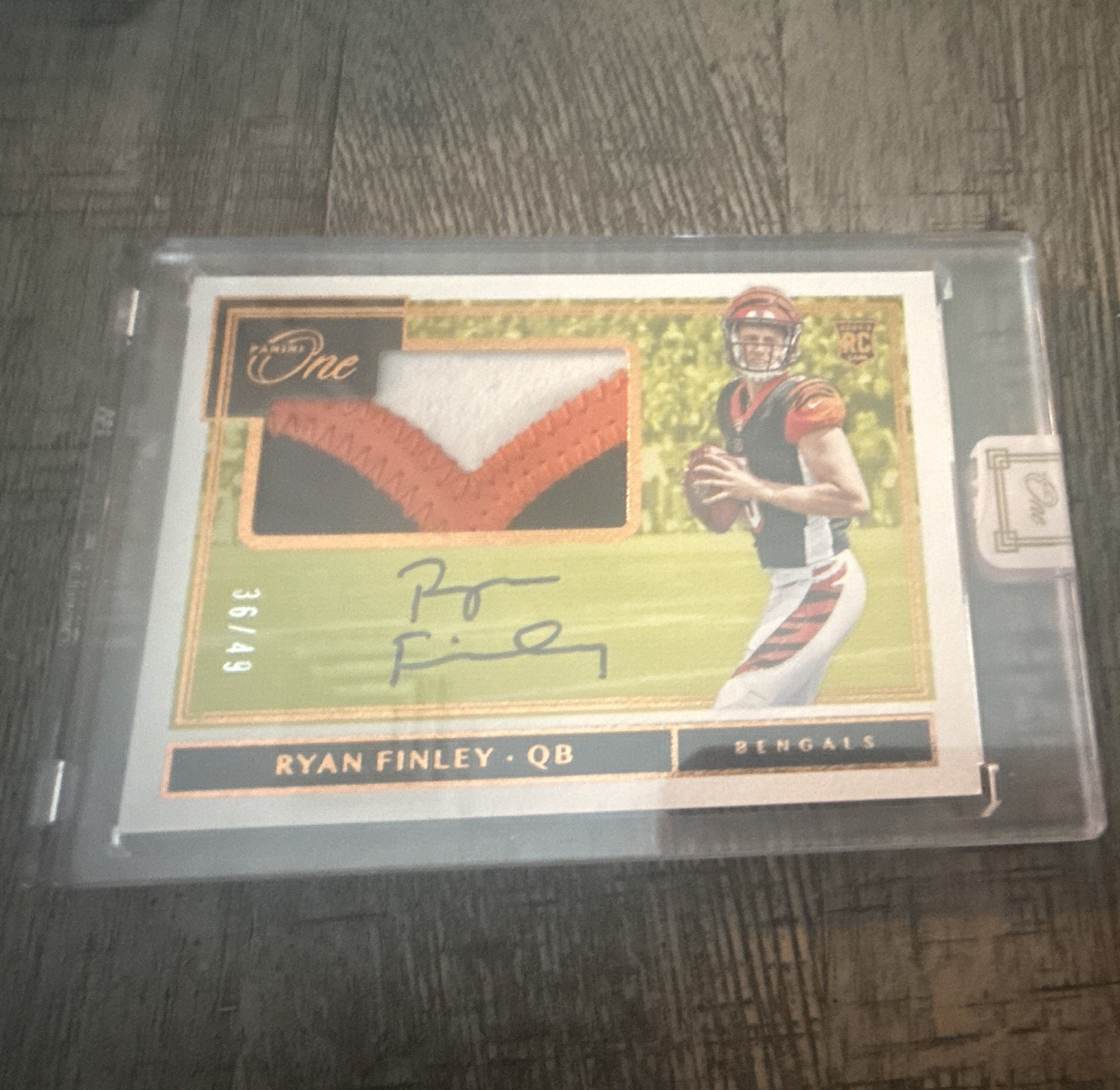 Ryan Finley Panini One #17 Patch Autograph-Bronze