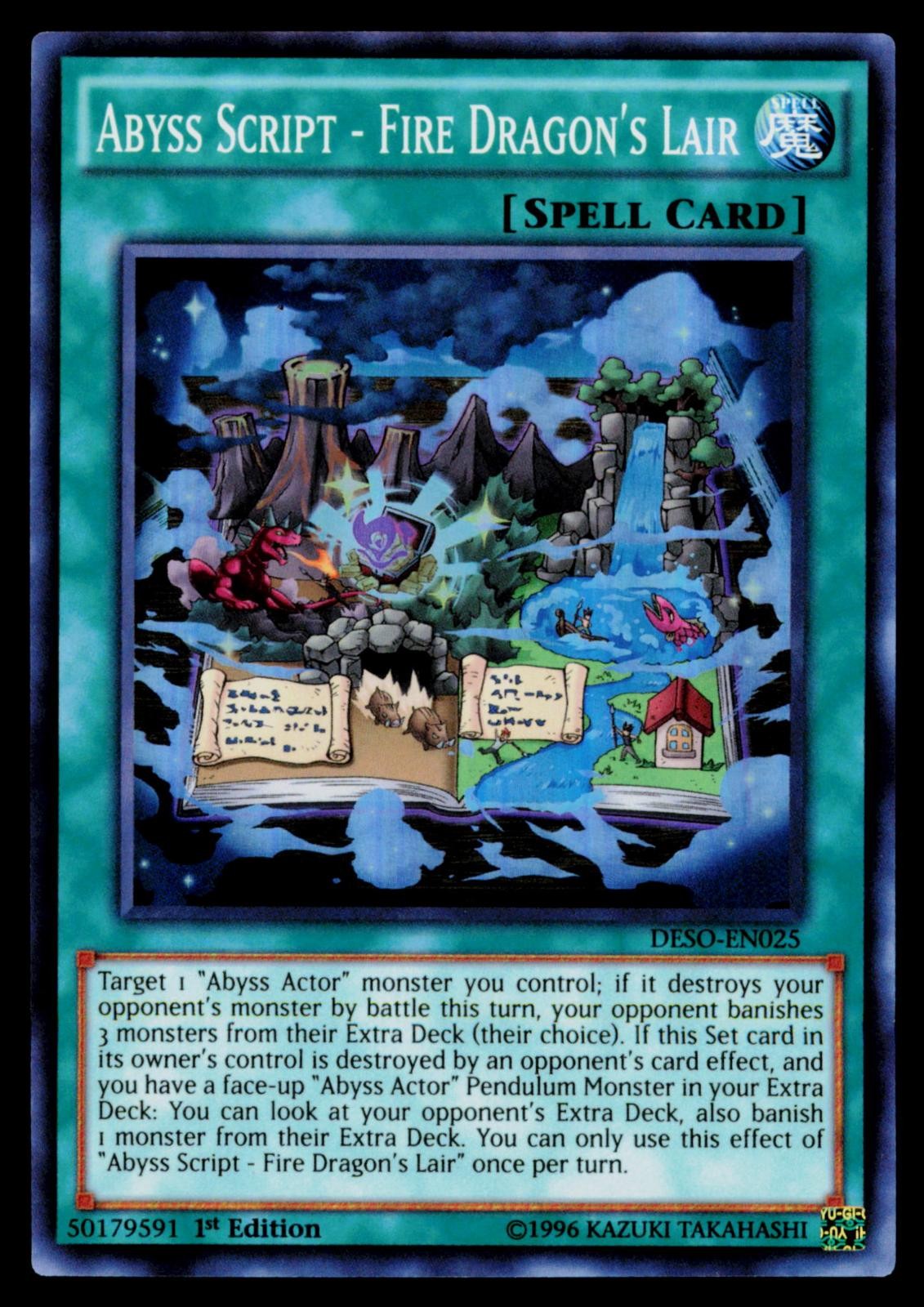 Abyss Script - Fire Dragon's Lair - DESO-EN025 NM Destiny Soldiers Yu-Gi-Oh
