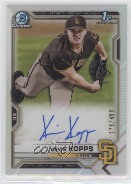 2021 Bowman Draft Chrome Pick Refractor 176/499 Kevin Kopps #CDA-KK Auto 6yz