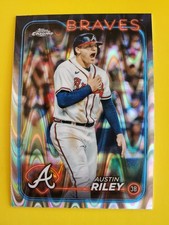 2024 Topps Chrome Aqua RayWave Refractors #84 Austin Riley - Atlanta Braves