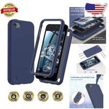 iPod Touch 7/6/5 Case Blue Heavy Duty Full Body Shockproof w/ Screen Protector