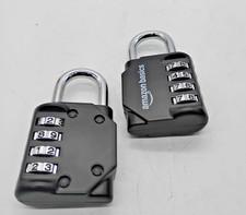 Amazon Basics 4-Digit Combination Lock Black 2-Pack Security Padlocks