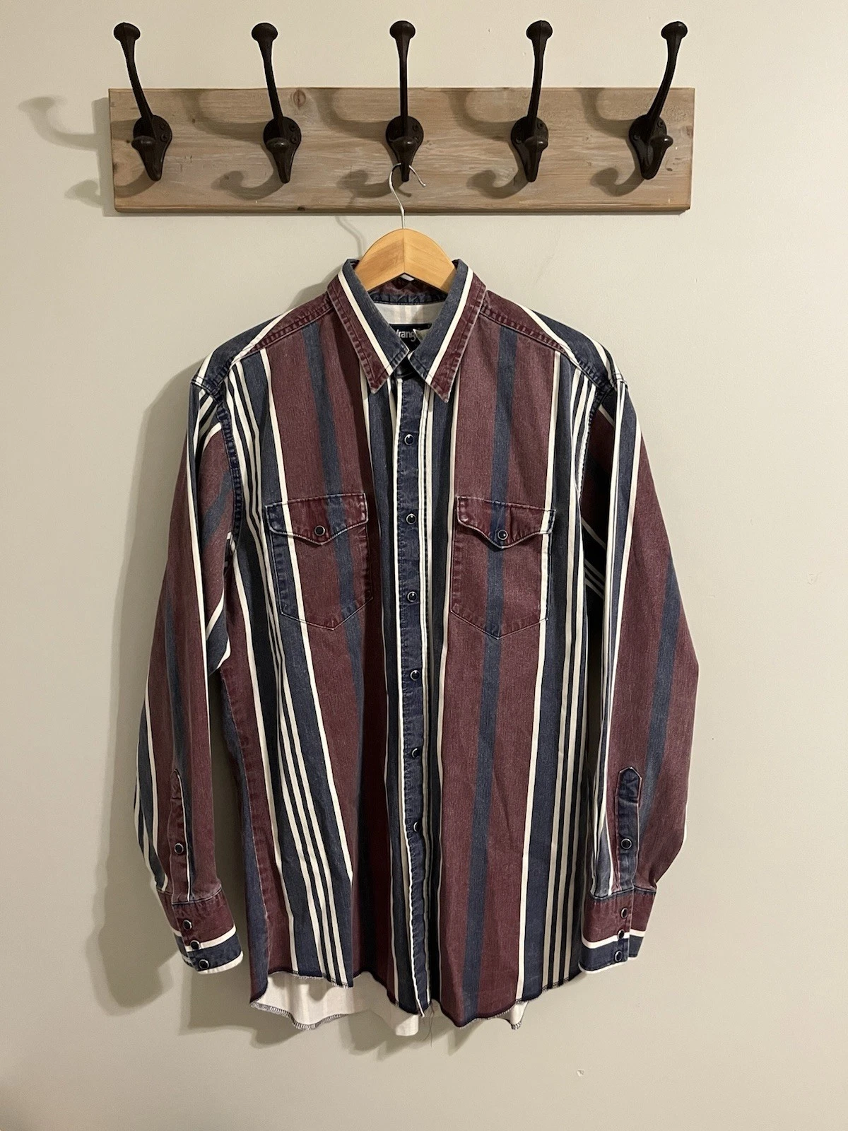 Vintage Wrangler Brushpopper Shirt 16.5 35 X Long Tail Striped Western Cowboy
Opens in a new window