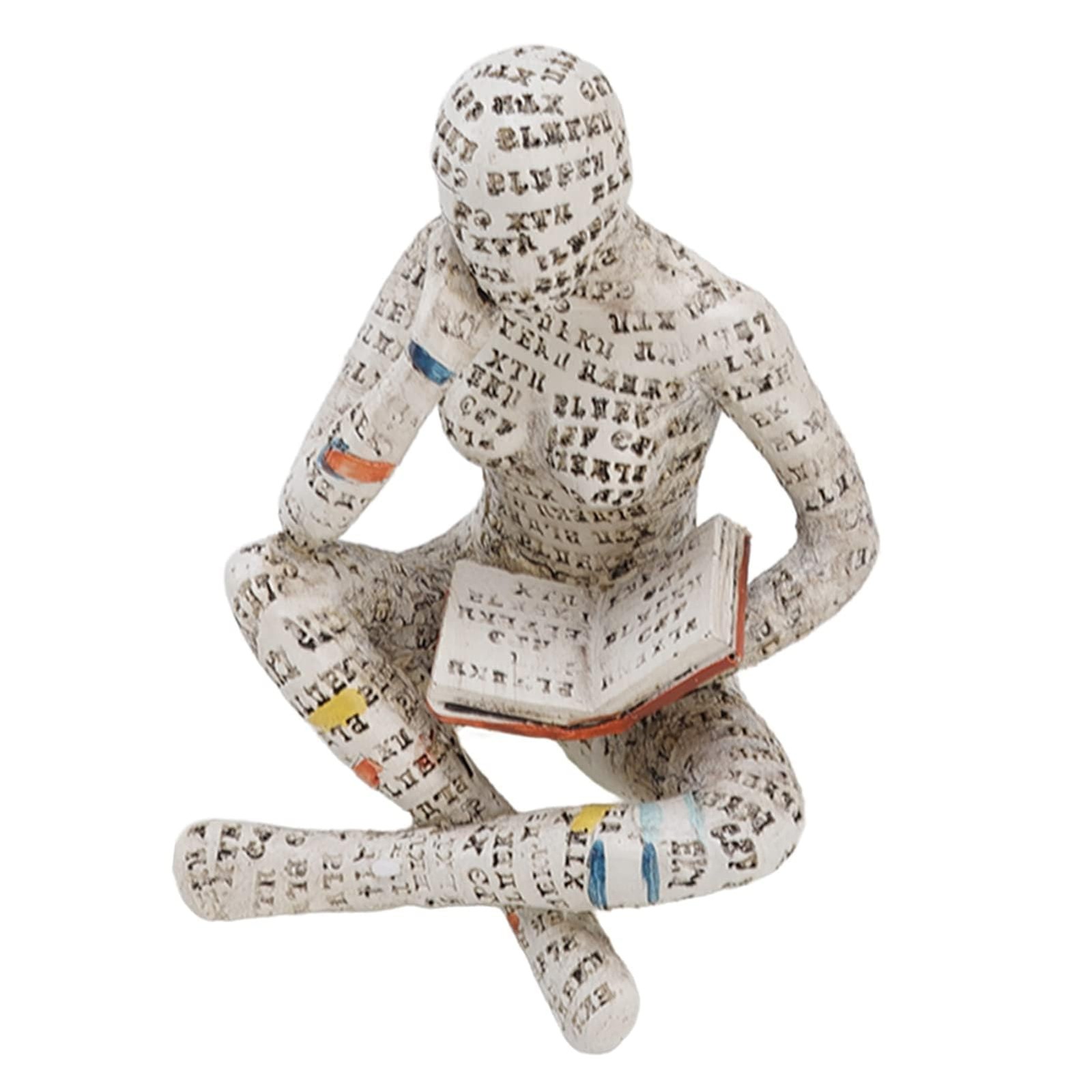 Scultura Astratta Signora Lettura | Ornamento Resina Cyrank Premium