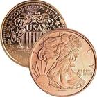 1 OZ Walking Liberty Half Dollar Round .999 Pure Copper Bullion