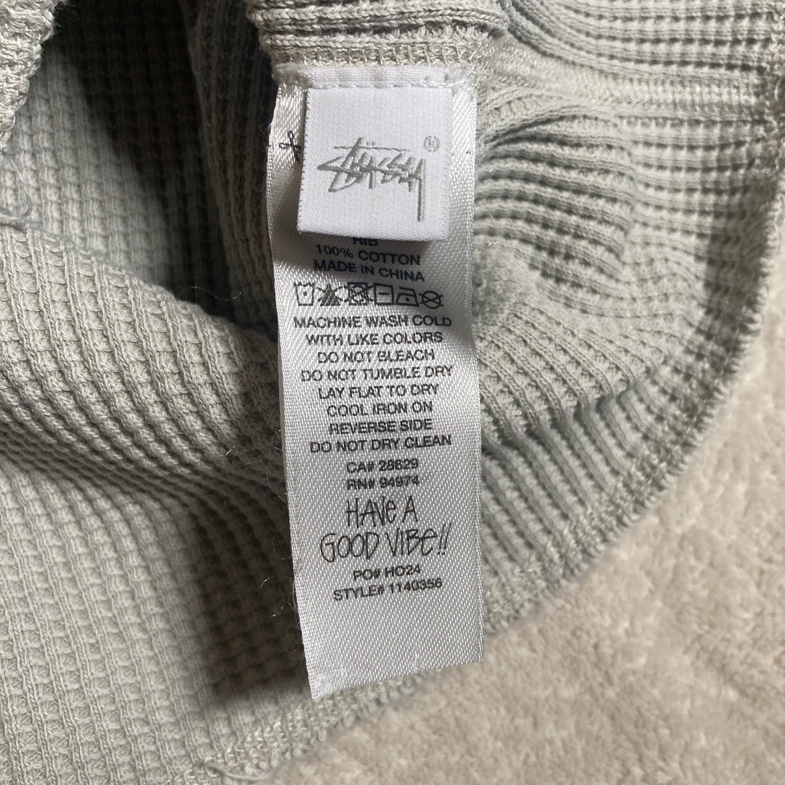 Stussy Basic Thermal Raglan Thick Long Sleeve Waf… - image 6