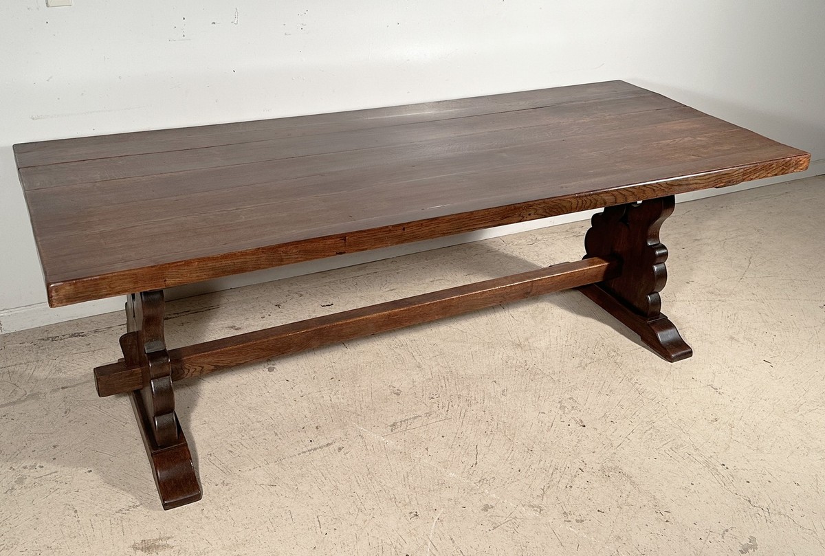 7 Foot French Vintage Antique Farm Table Desk Library Table in