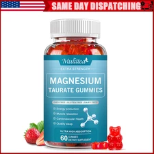Magnesium Taurate Gummies 1800mg for Heart Health, Muscle Function, Mood Support