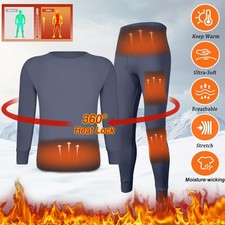 US Mens Thermal Underwear Set Base Layer Undershirts Long Johns Top Bottom Pants
