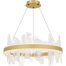 Quoizel Aurelia Light Chandelier, Soft Gold/White Swirl Glass - PCAUR5030SGD