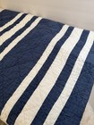 Pottery Barn Kids Stripe Quilt Blue White Beachy Coastal Twin Size Nautical